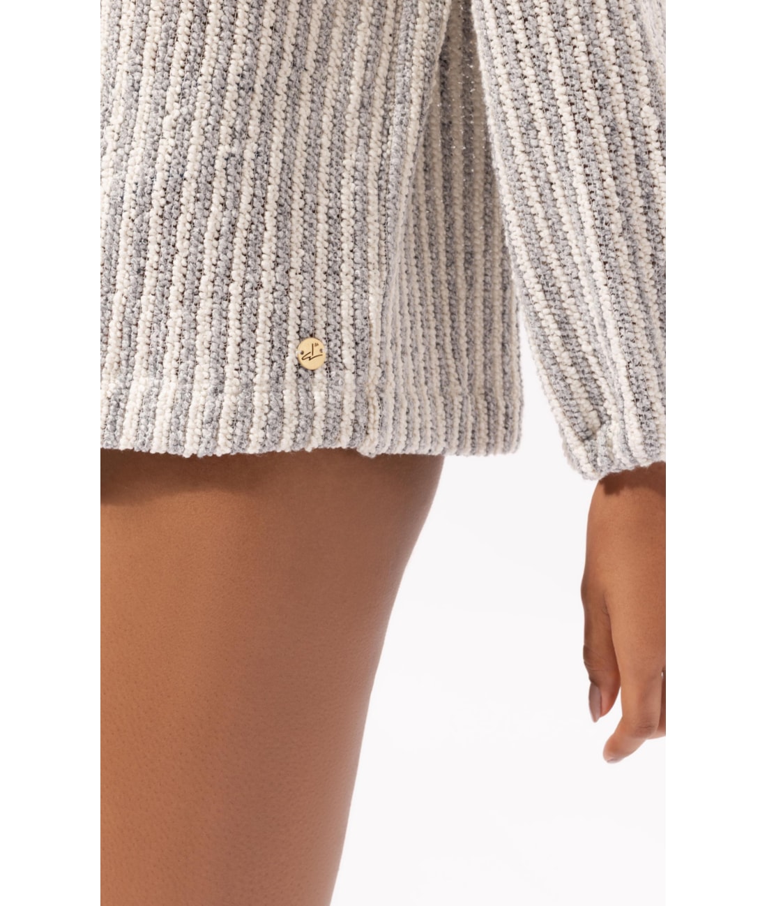 Cardigan Cozy Stripes Azul Jeans Mescla