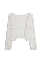 Cardigan Crochet Bloom Branco