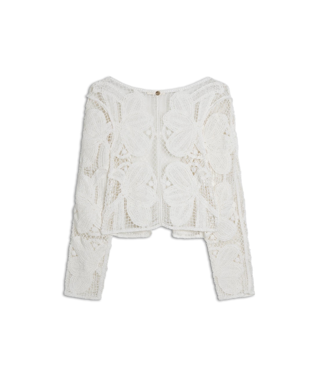 Cardigan Crochet Bloom Branco