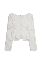 Cardigan Crochet Bloom Branco