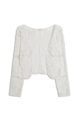 Cardigan Crochet Bloom Branco