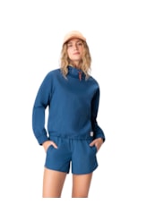 Casaco Com Gola Nylon Azul Jeans