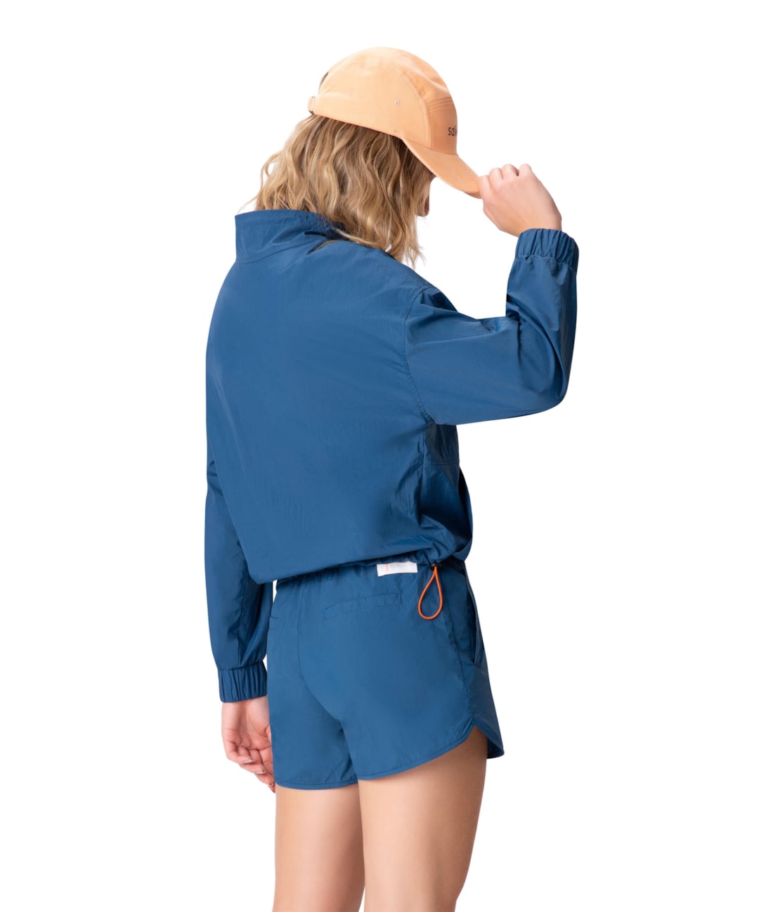 Casaco Com Gola Nylon Azul Jeans