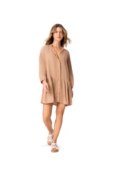 Chemise Resort Camadas Stone Marrom