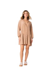 Chemise Resort Camadas Stone Marrom