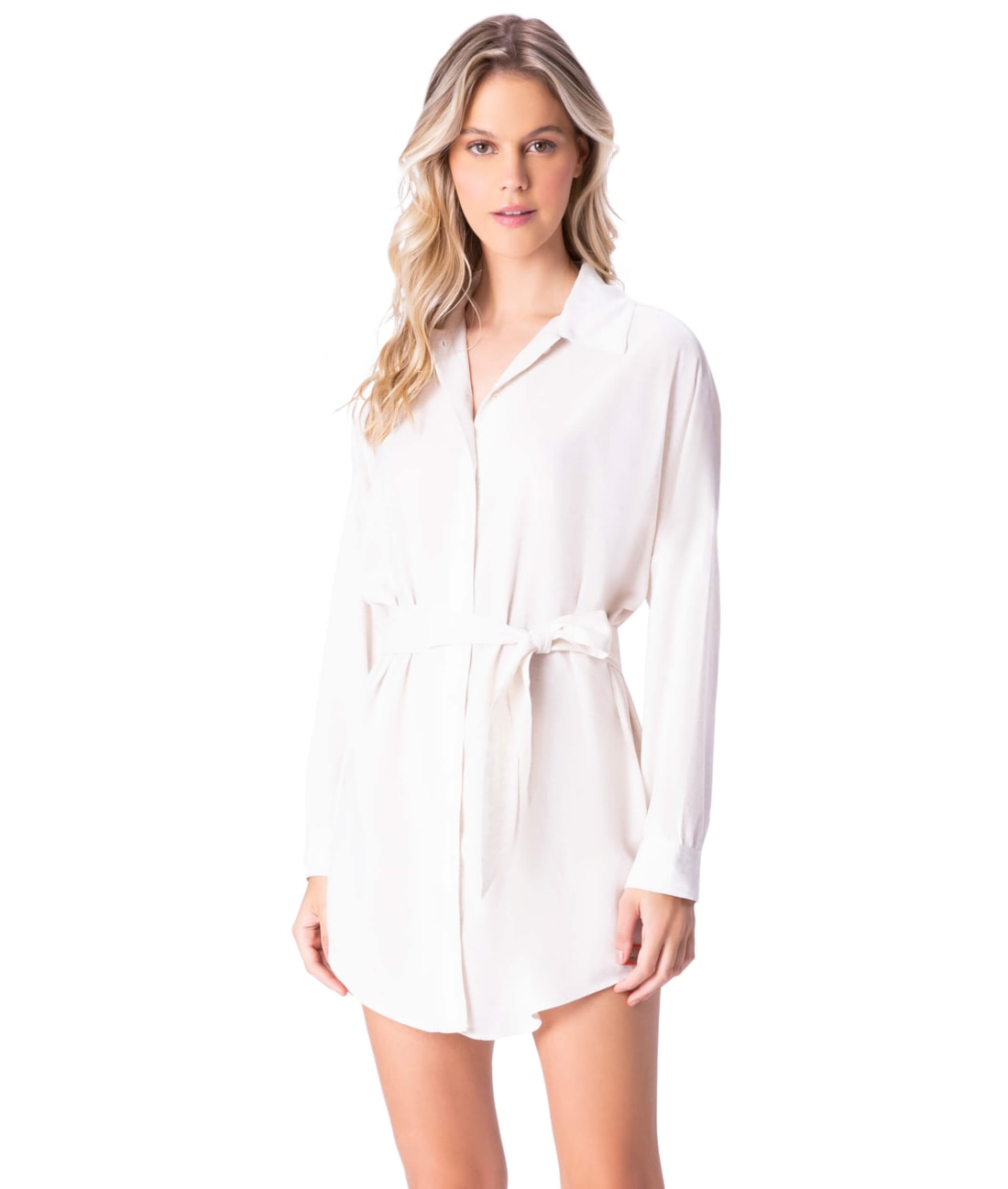 Chemise Resort Linen Blend Branco