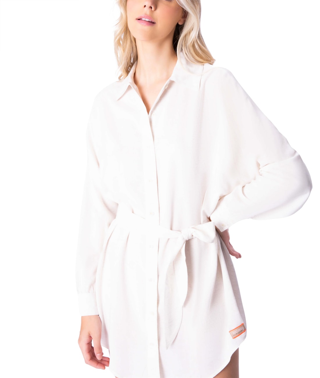 Chemise Resort Linen Blend Branco