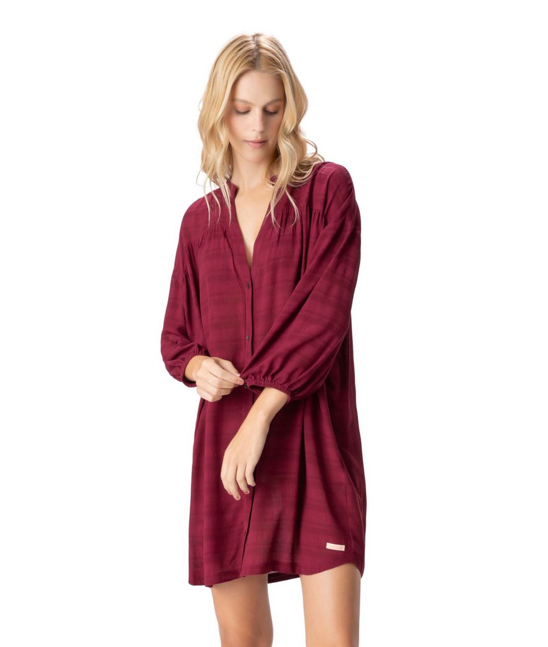 Chemise Visco Texture Bordeaux