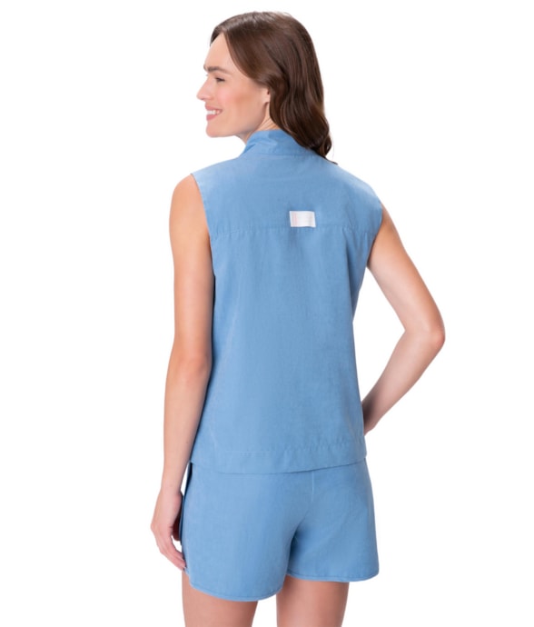 Colete Holiday Nylon Azul Claro