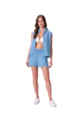 Colete Holiday Nylon Azul Claro