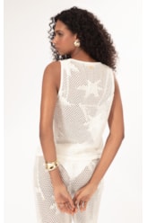 Colete Jacquard Floral Off White
