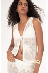 Colete Jacquard Floral Off White