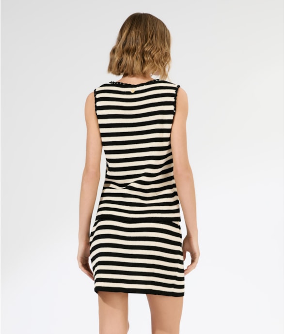Colete Tricot Stripes Preto