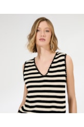 Colete Tricot Stripes Preto