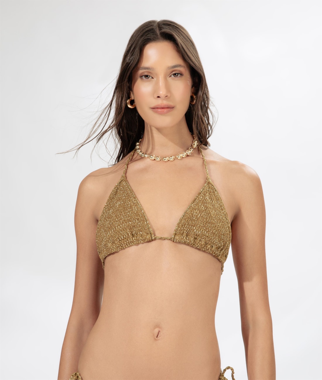 Conjunto Biquíni Tricot Marrom