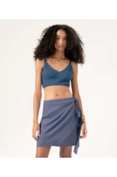 Cropped Tricot Crochet Azul Bic
