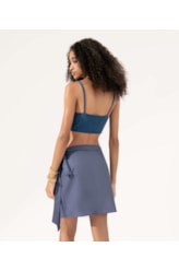 Cropped Tricot Crochet Azul Bic