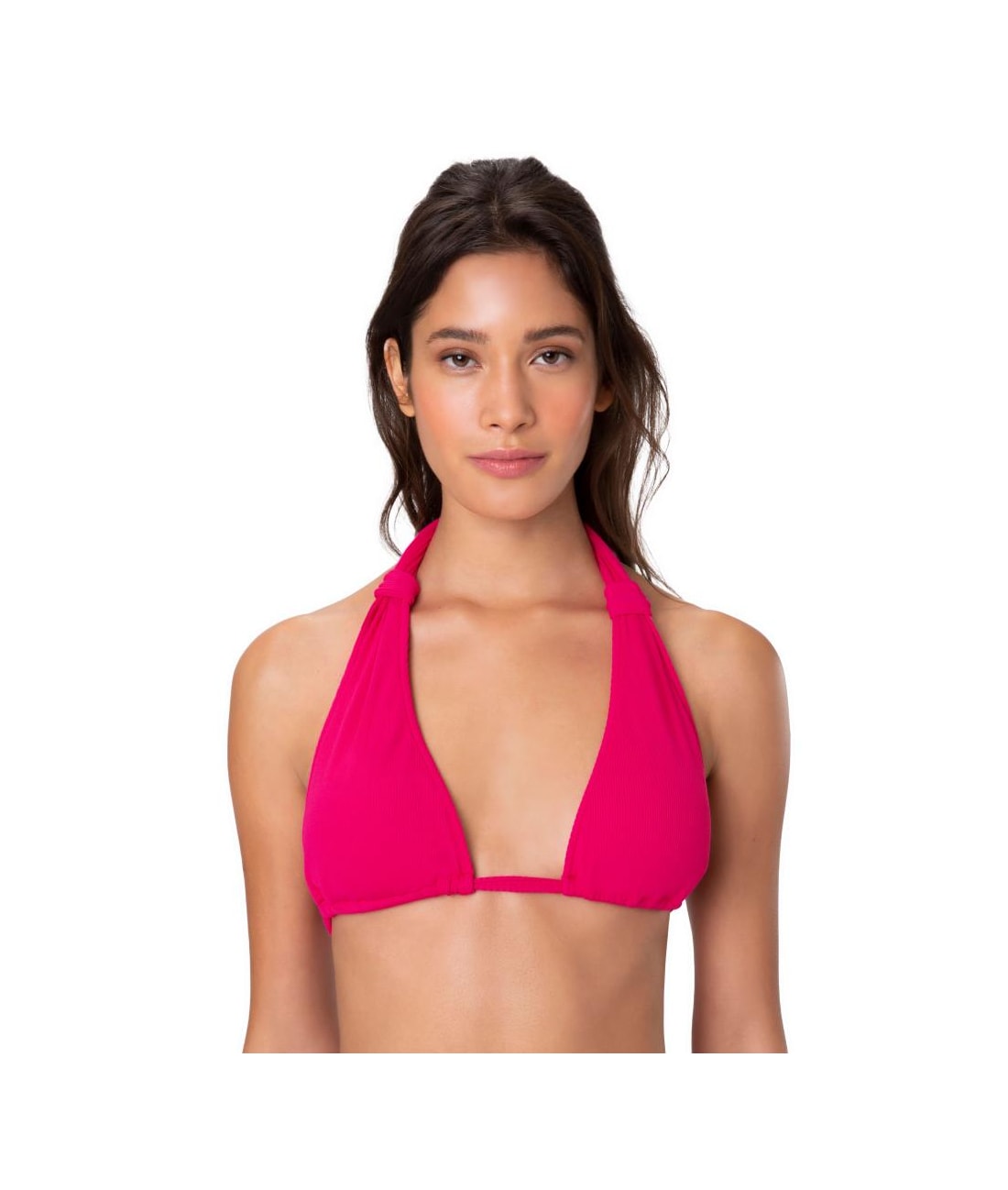 Ecom Top Triangulo Lenço Canelado Pink