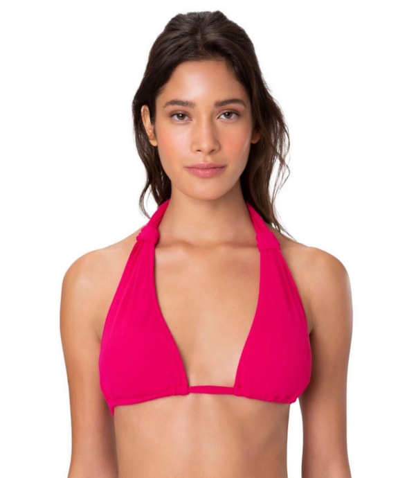 Ecom Top Triangulo Lenço Canelado Pink