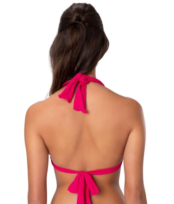 Ecom Top Triangulo Lenço Canelado Pink