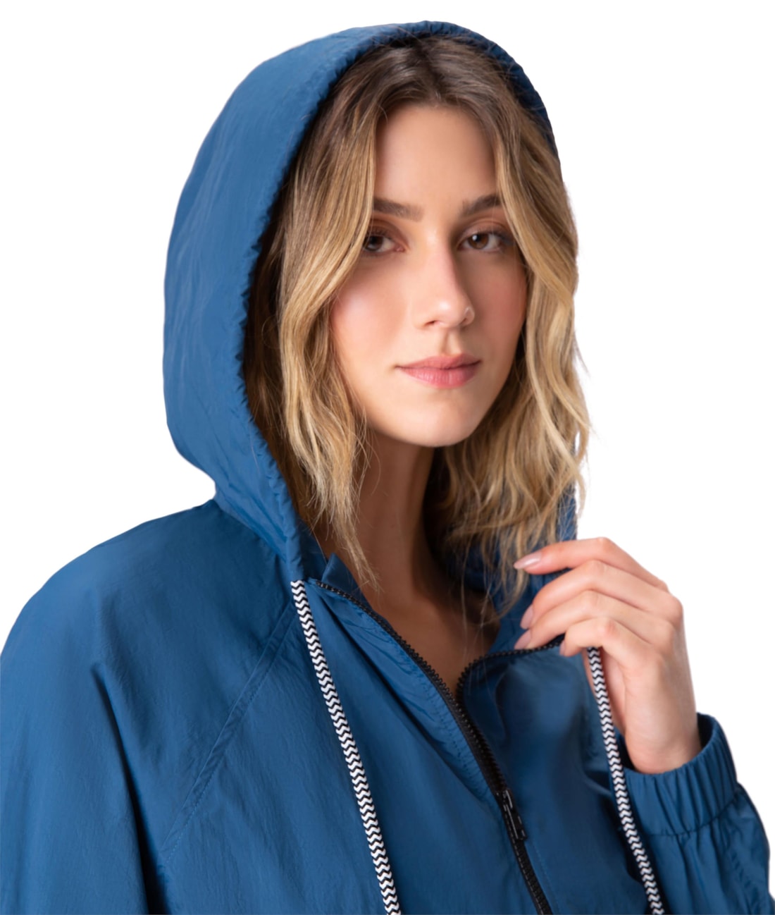 Jaqueta Holiday Com Capuz Azul Jeans