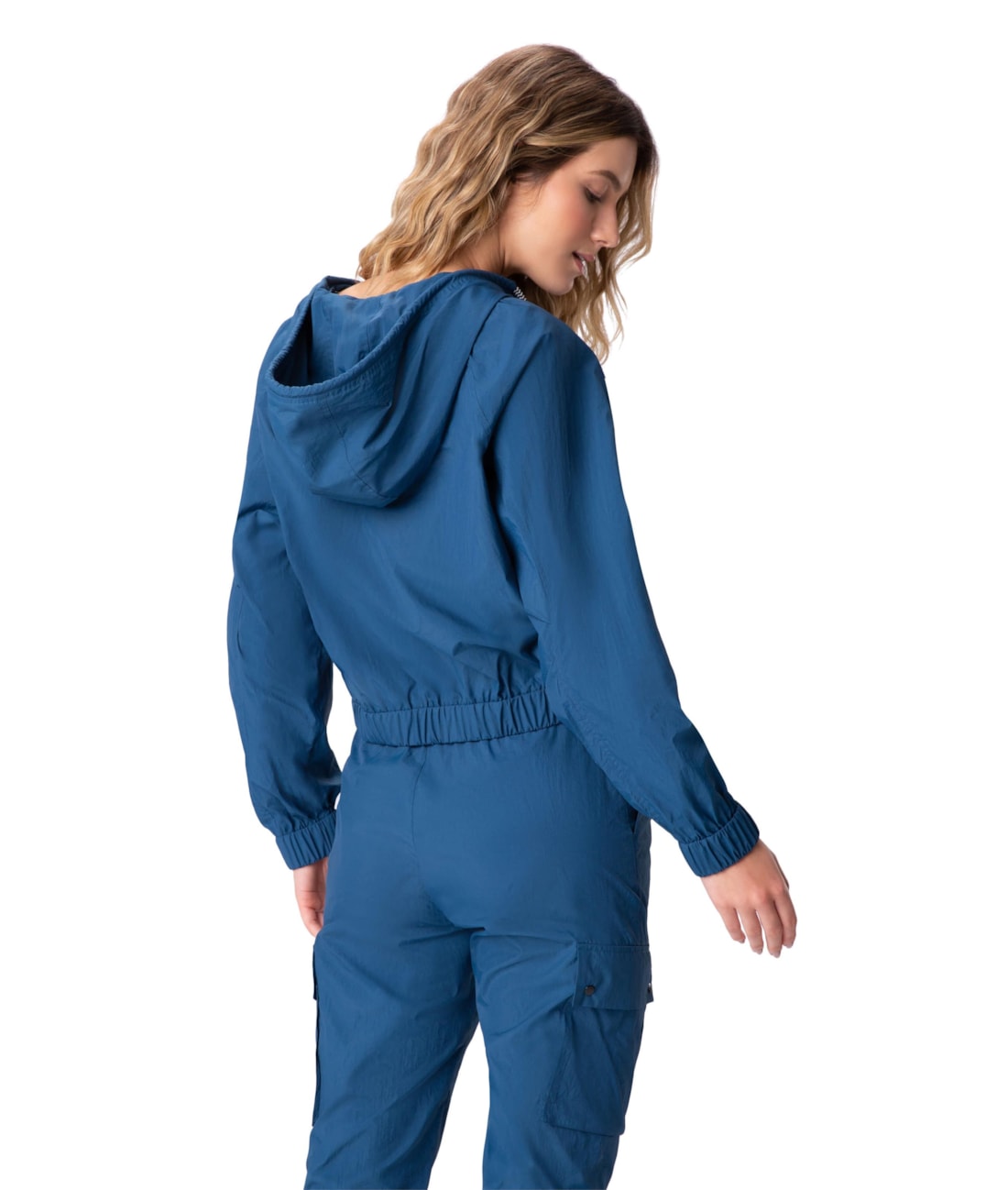Jaqueta Holiday Com Capuz Azul Jeans