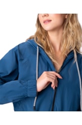 Jaqueta Holiday Com Capuz Azul Jeans