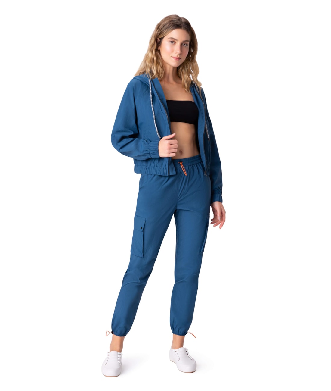 Jaqueta Holiday Com Capuz Azul Jeans