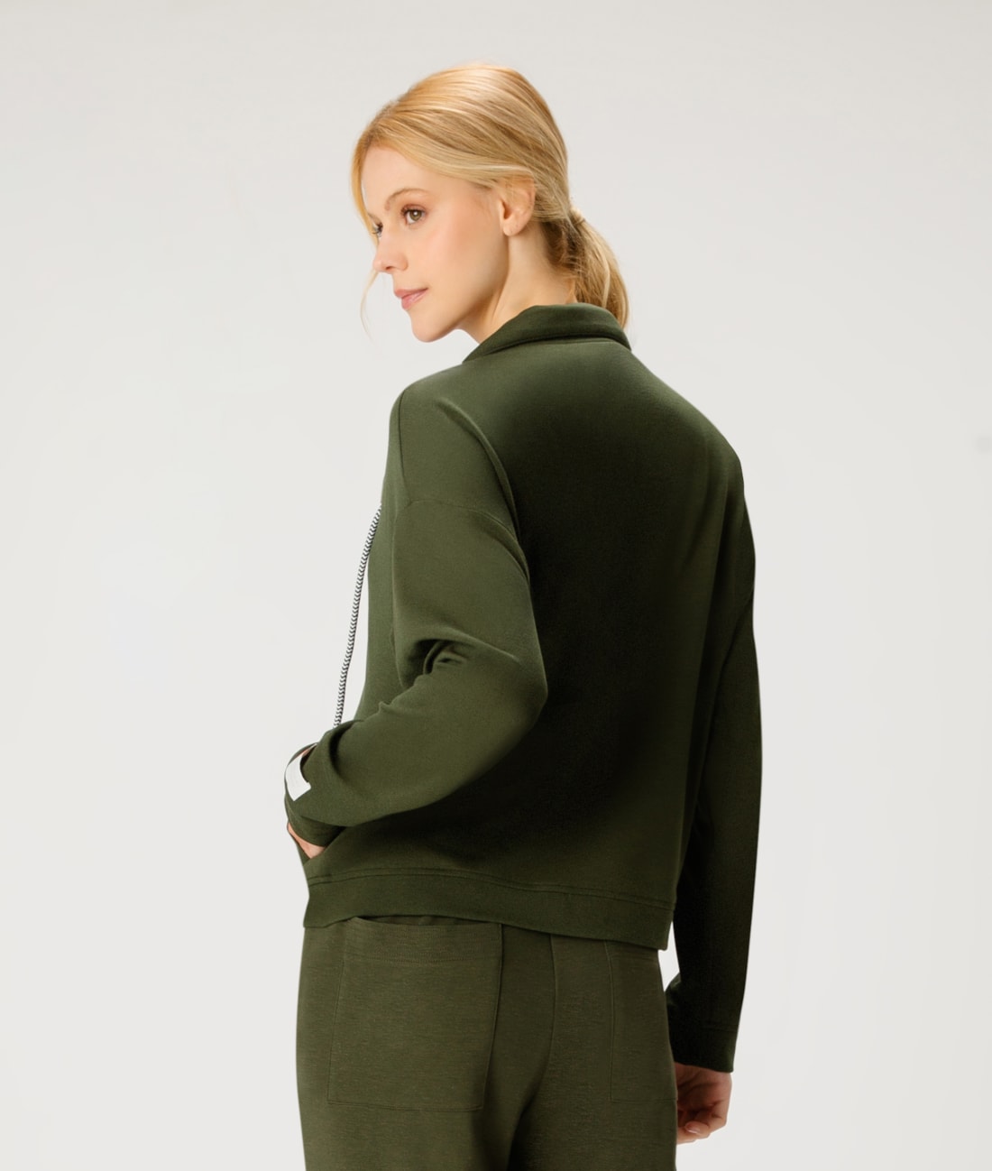 Jaqueta Linen Visco Verde Militar