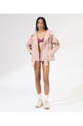 Jaqueta Patch Cotton Nylon Hood Rosa Dusty