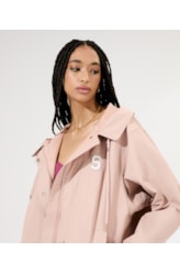 Jaqueta Patch Cotton Nylon Hood Rosa Dusty