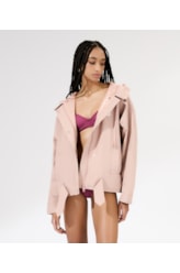 Jaqueta Patch Cotton Nylon Hood Rosa Dusty