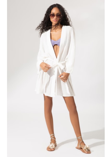 Kimono Cotton Plage Off White