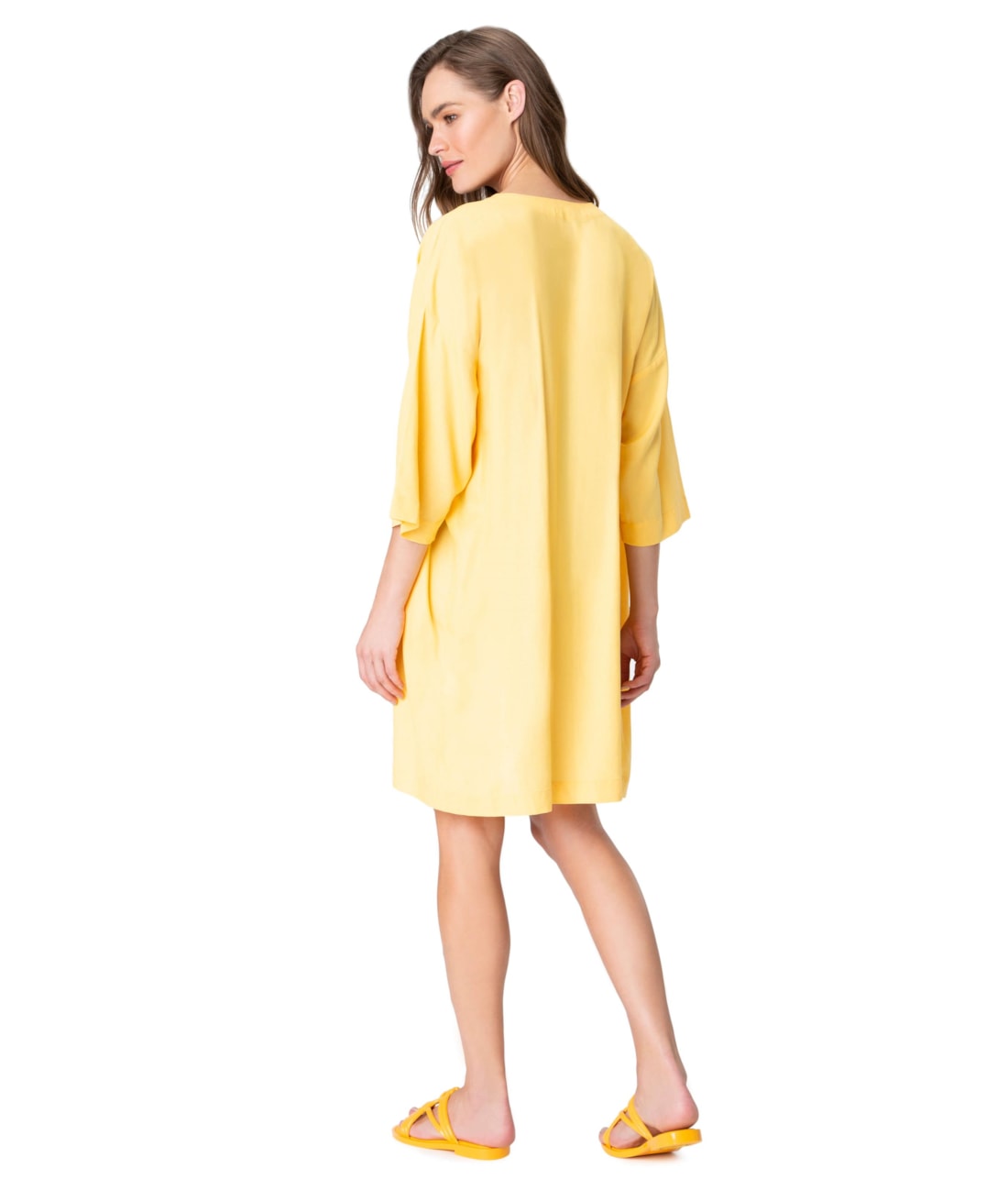 Kimono Resort Linen Gaze Amarelo