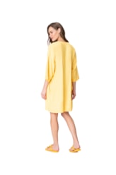 Kimono Resort Linen Gaze Amarelo