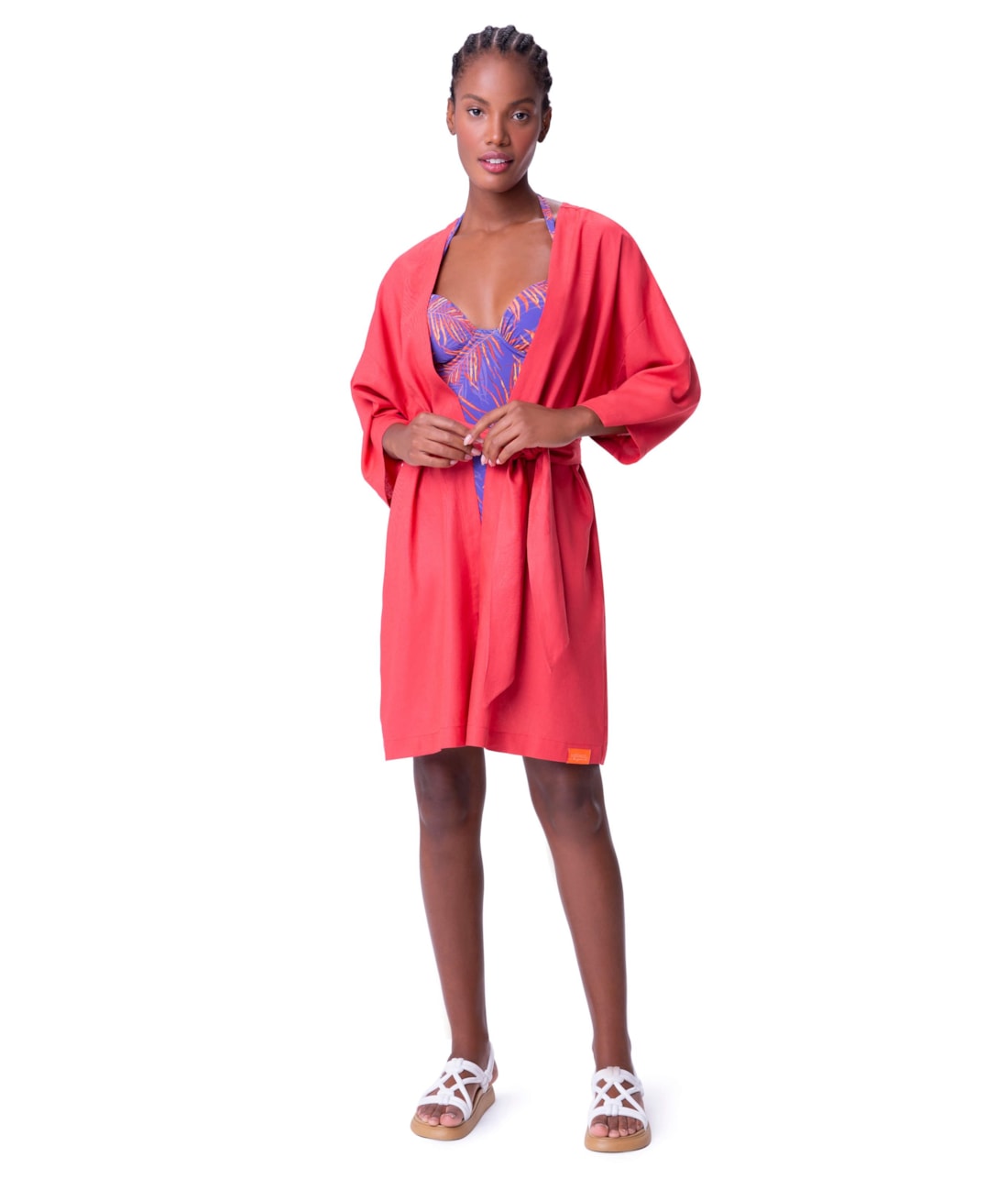 Kimono Resort Linen Gaze Coral