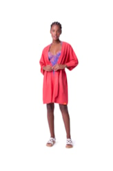 Kimono Resort Linen Gaze Coral