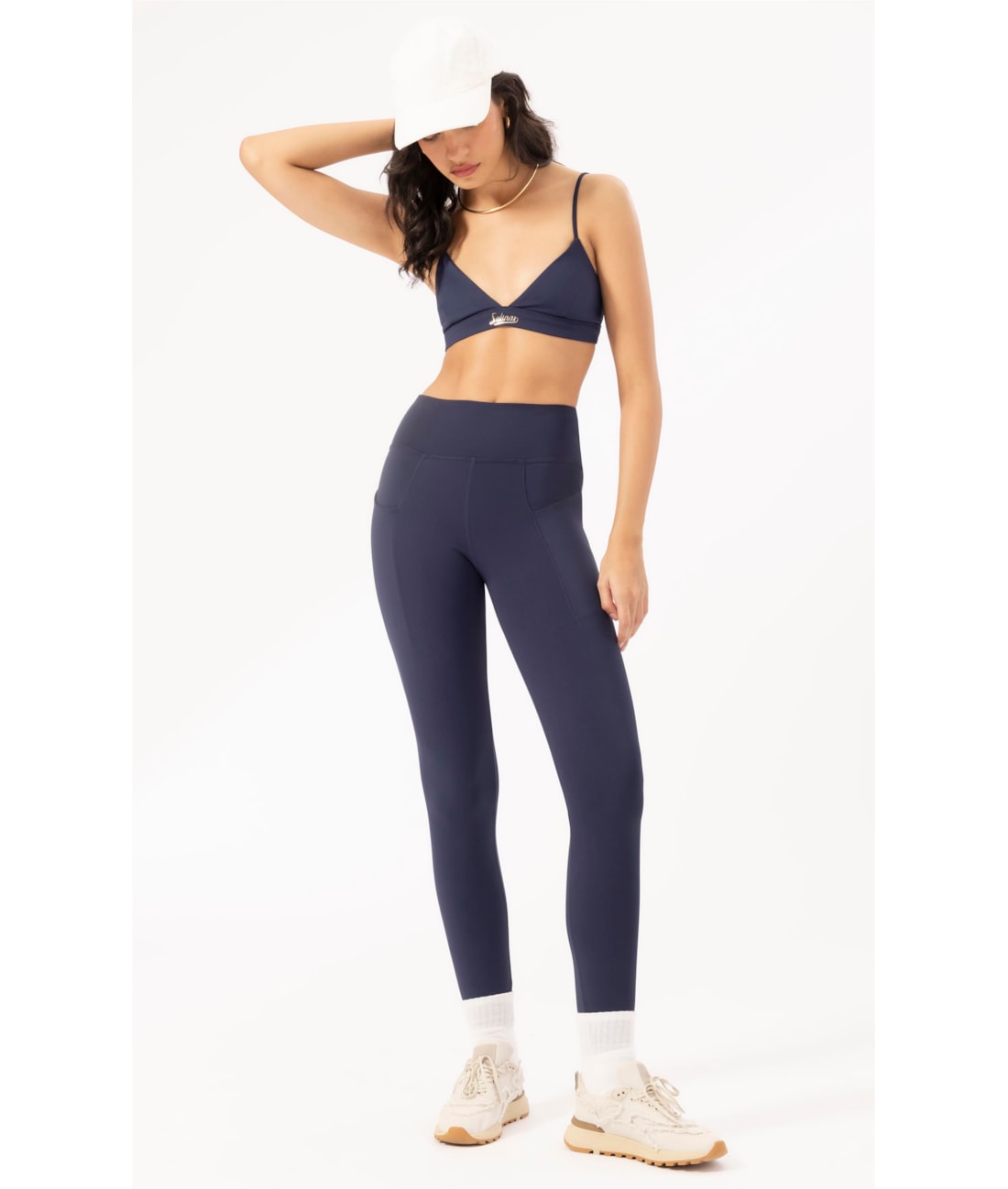 Legging Fitness Bicolor Politech Dark Navy