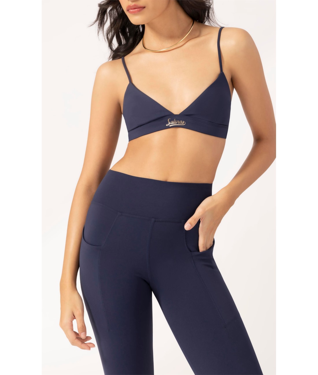 Legging Fitness Bicolor Politech Dark Navy