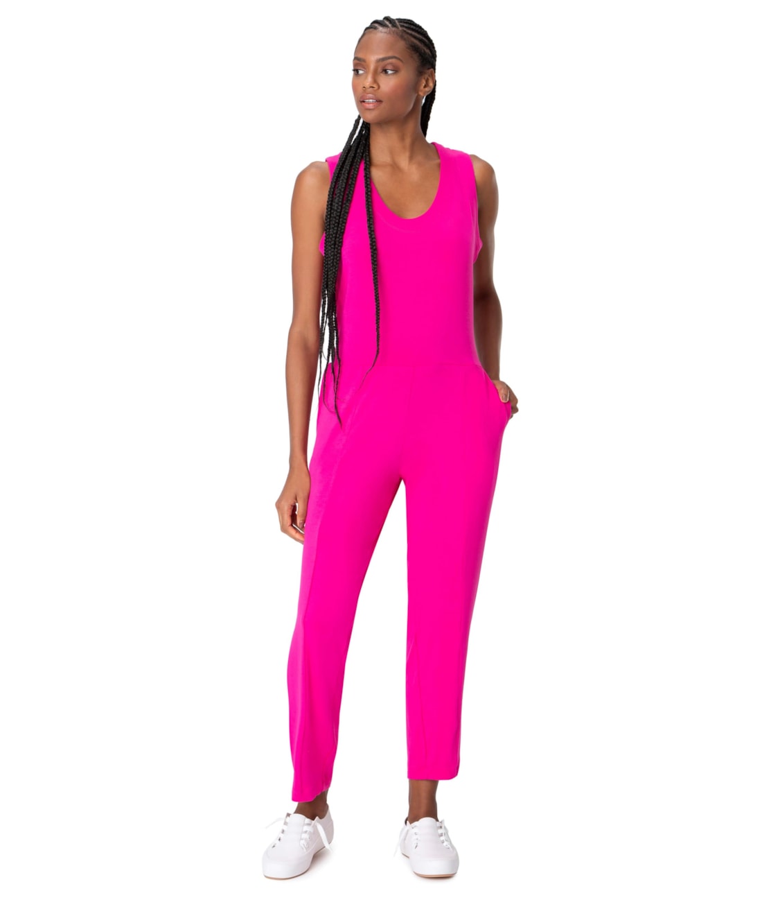 Macacão Crepe Regata Pink
