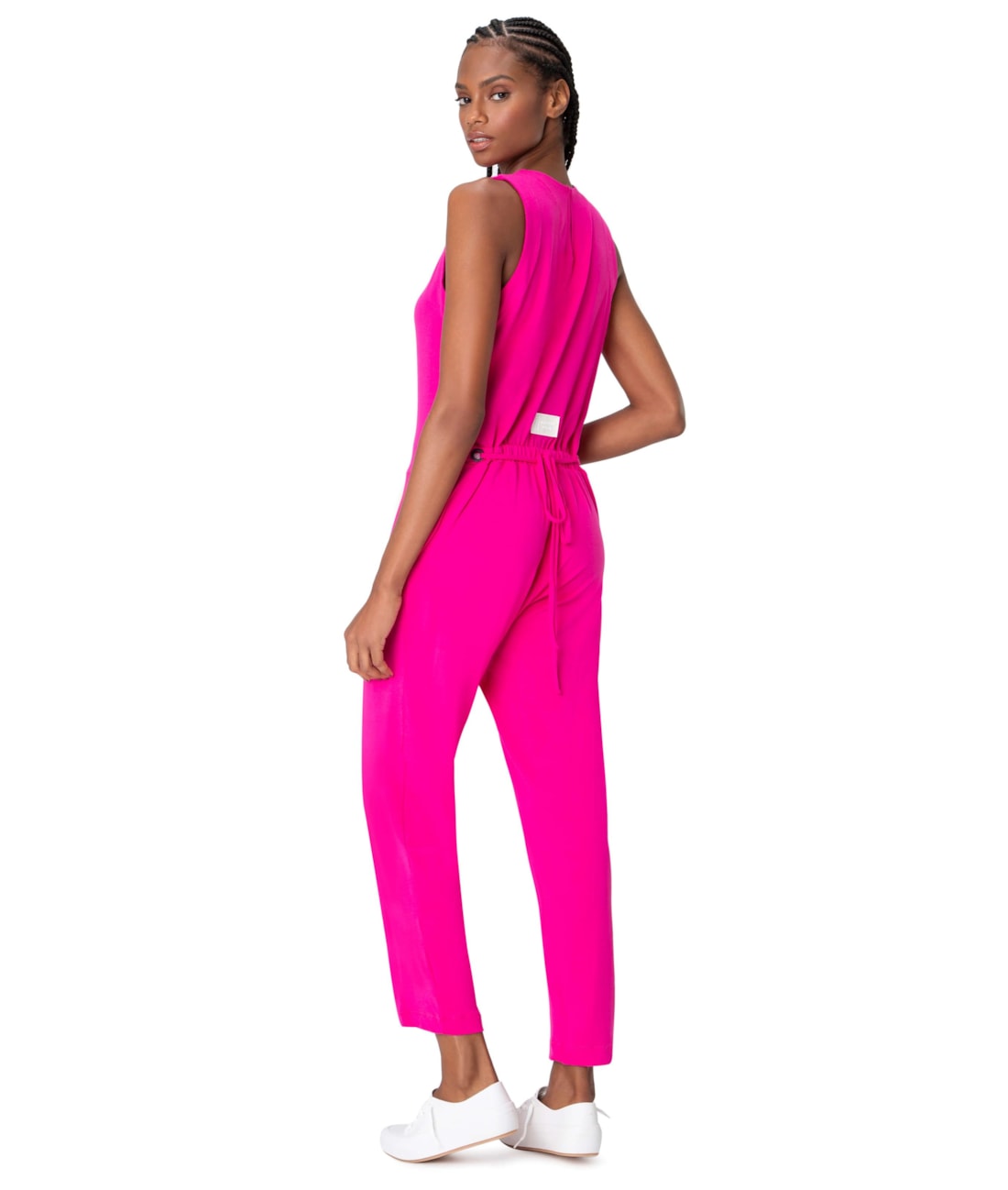 Macacão Crepe Regata Pink