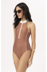 Maillot Nadador Gola Alta Apres Marrom