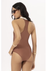 Maillot Nadador Gola Alta Apres Marrom