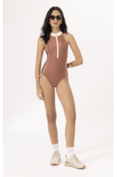 Maillot Nadador Gola Alta Apres Marrom
