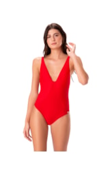 Maiô Alças Recorte Dominica Vermelho