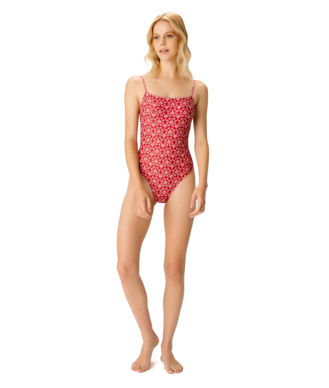 Maiô Amarração Costas Palmeira Vermelho