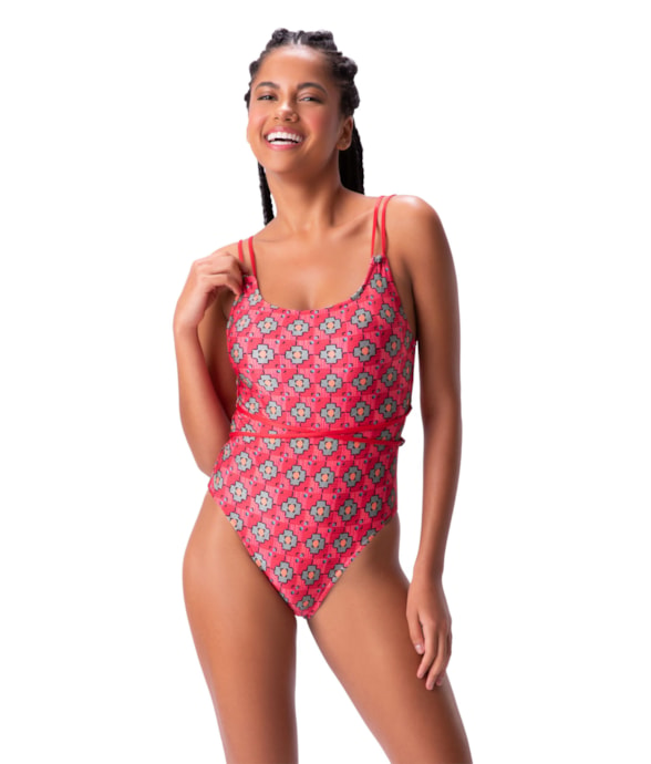 Maiô Amarração Ruana Vermelho
