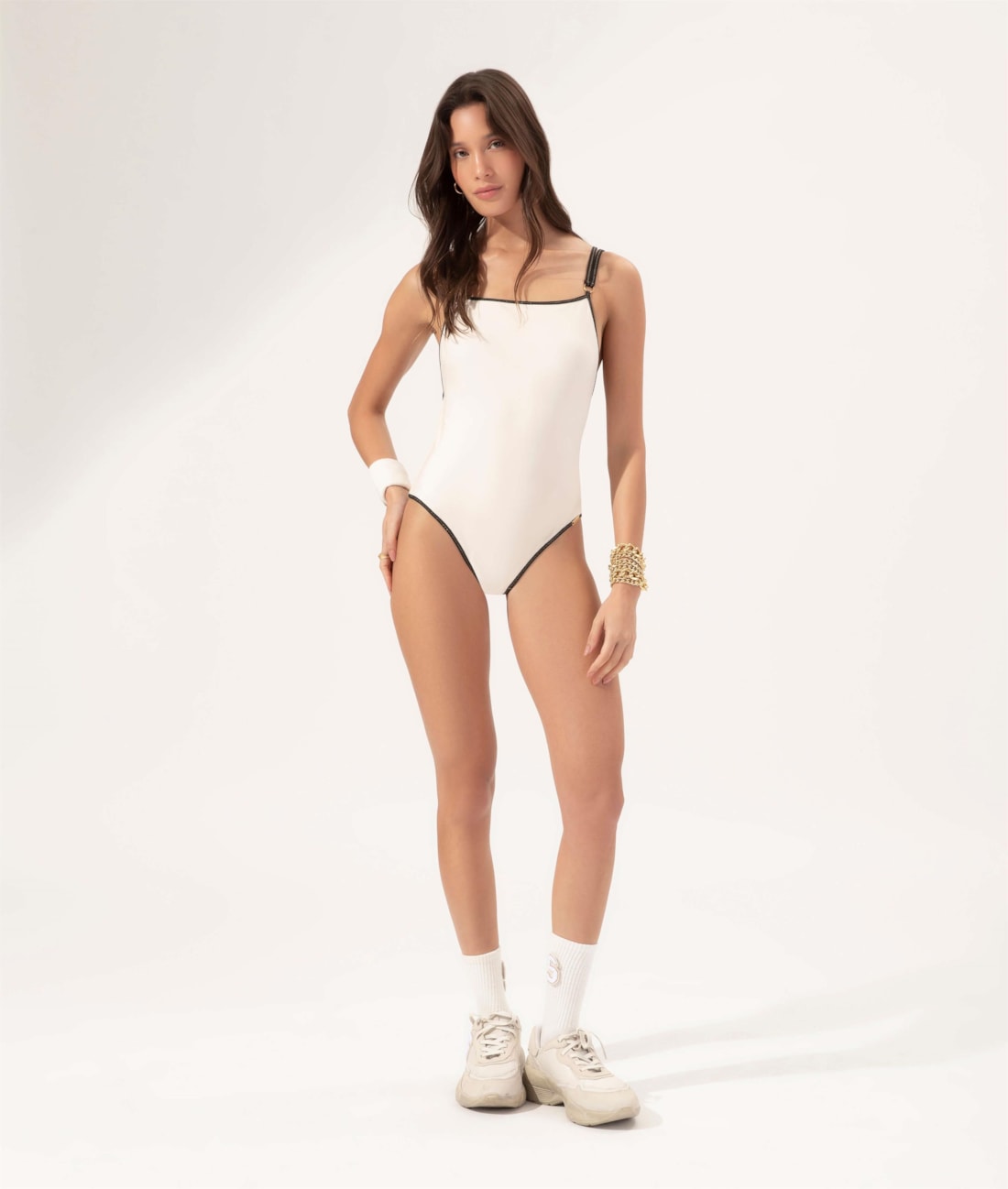 Maiô Asa Delta Viés Breeze Off White