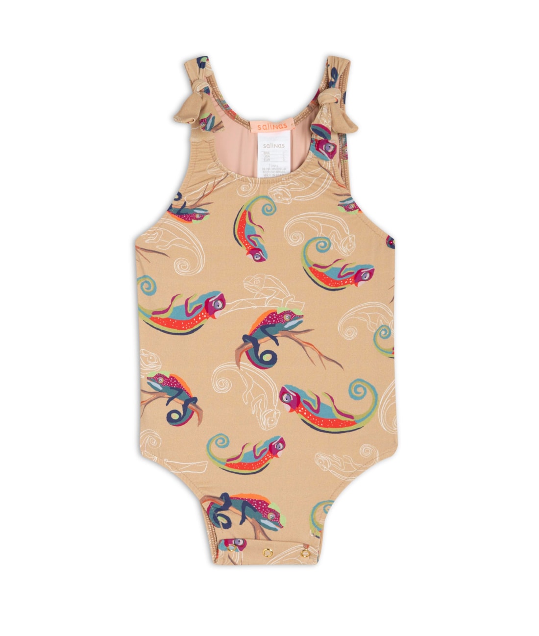 Maiô Baby Com Amarração Camu Bege