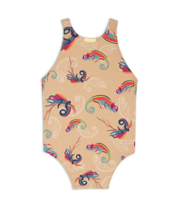 Maiô Baby Com Amarração Camu Bege